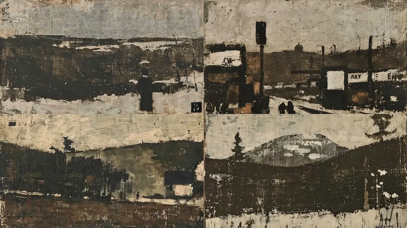 Moody and Textured Landscapes with a Vintage Aesthetic - Midjourney sref style