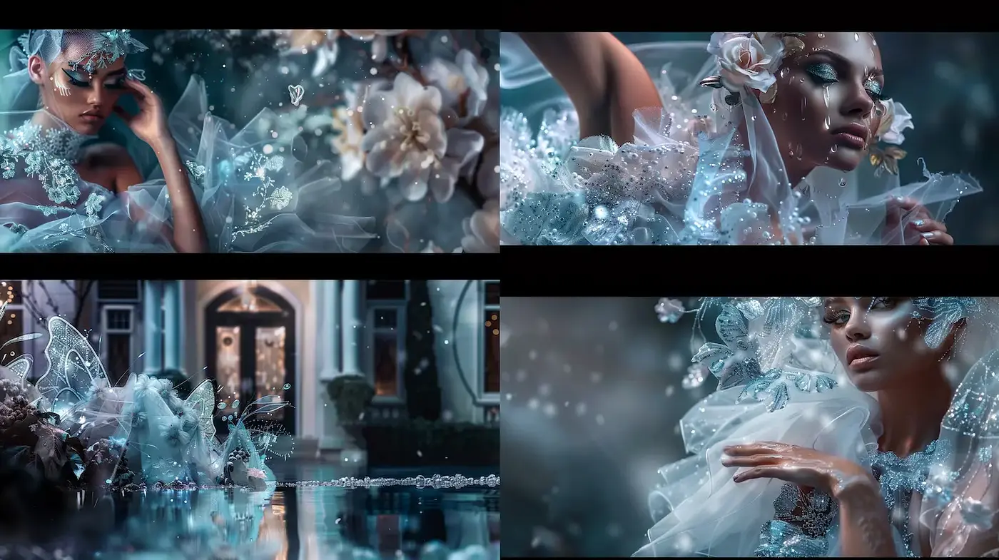 Ethereal Elegance with Floral and Aquatic Motifs - Midjourney sref style
