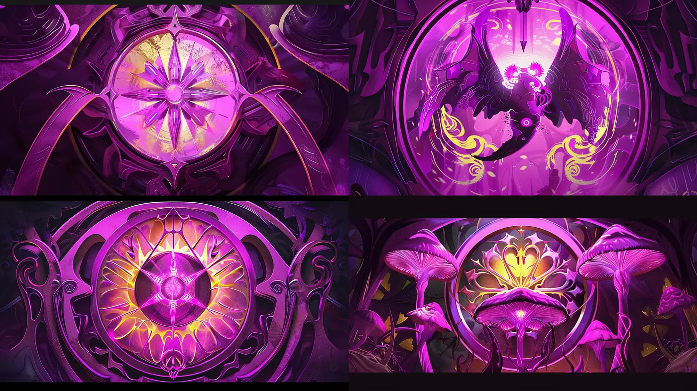 Mystical Amethyst Enchantment - A Harmonious Blend of Fantasy and Art Nouveau - Midjourney sref style