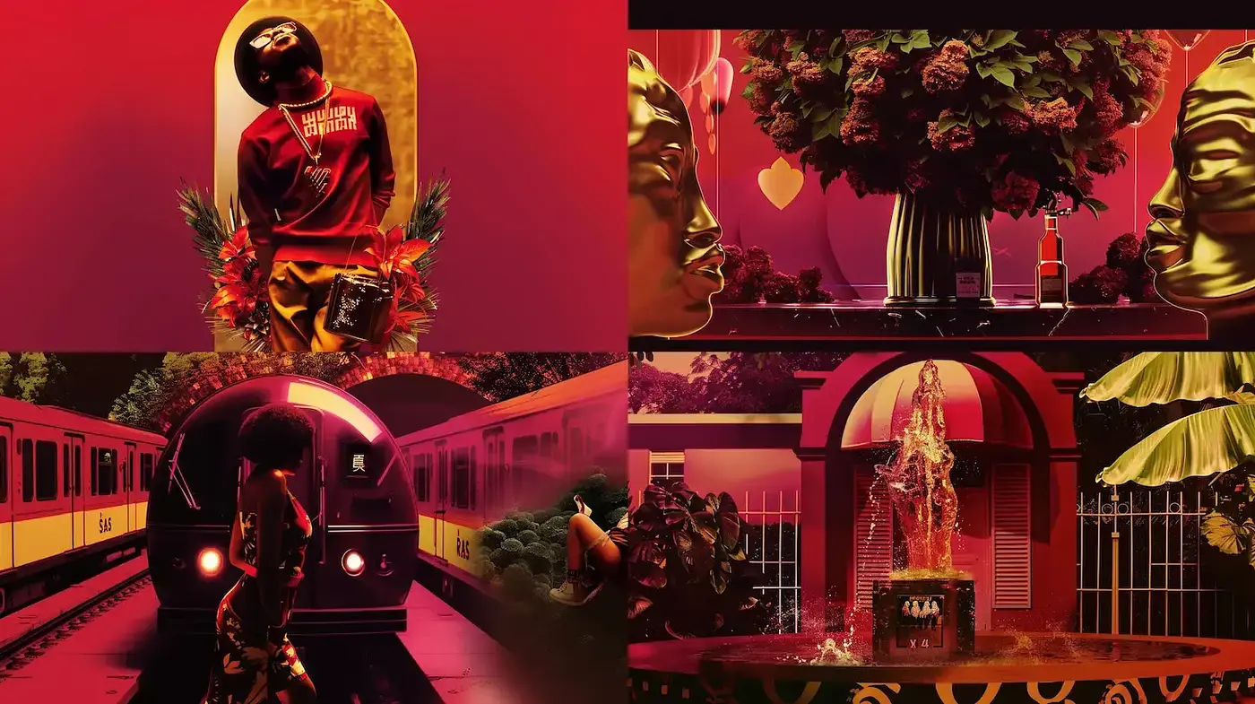Vibrant Surrealism with a Touch of Elegance and Urban Aesthetic - Midjourney sref style