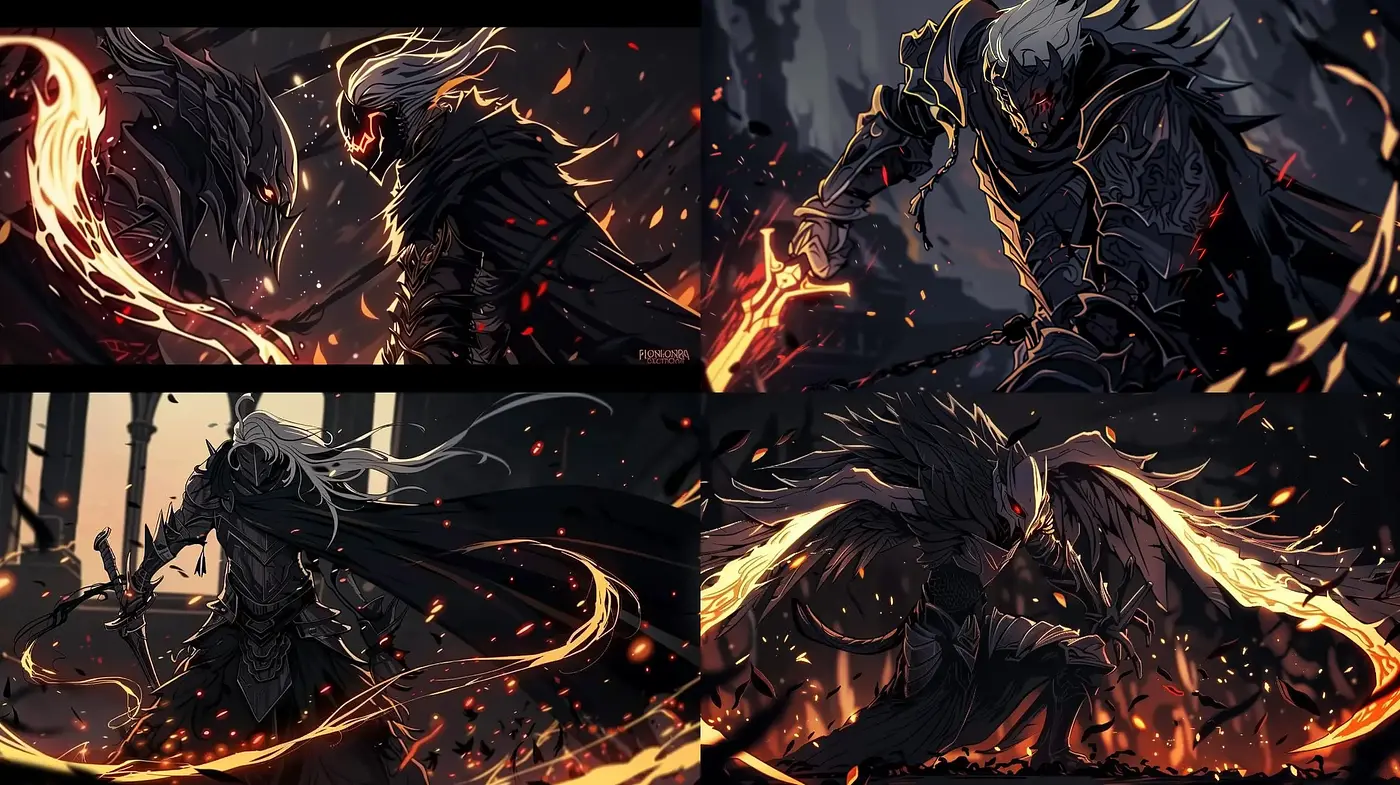 Ethereal Abyss of Fiery Shadows - Midjourney sref style