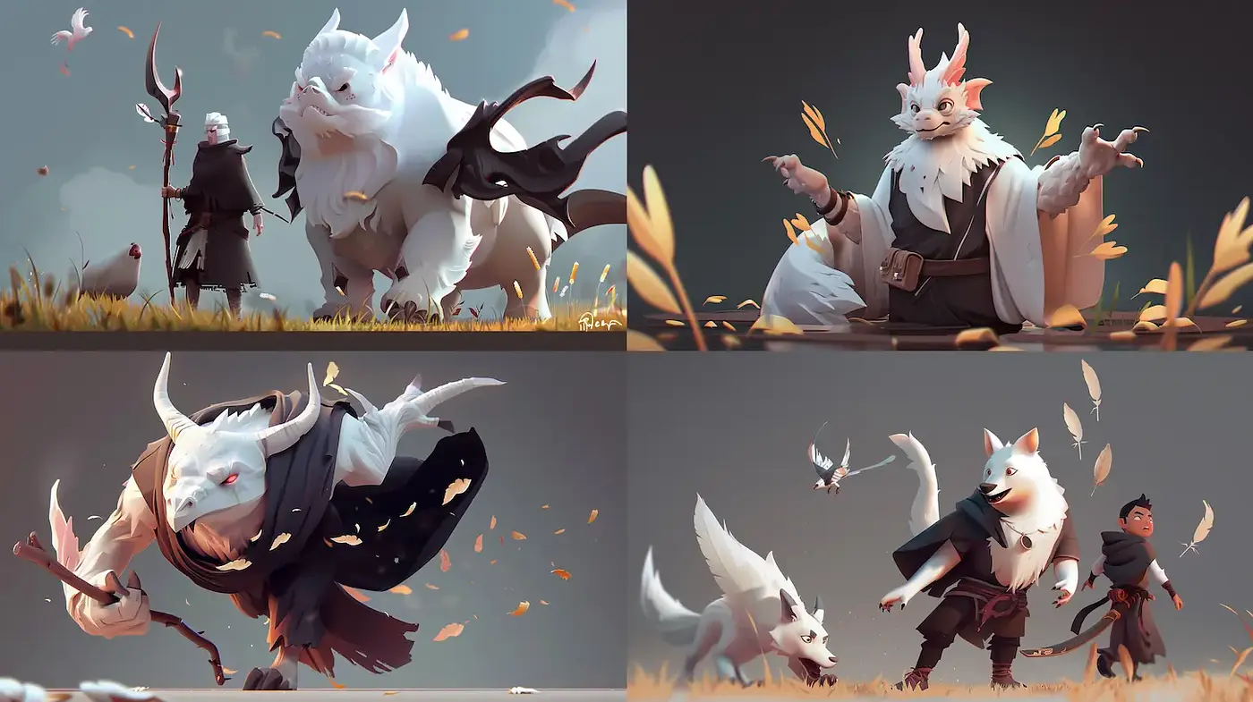 Whimsical Creature Design with a Playful Atmosphere - Midjourney sref style