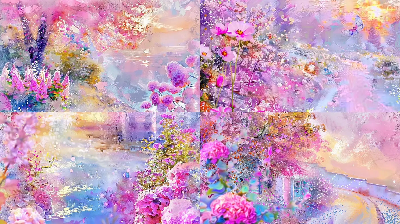 Ethereal Blossoms in Dreamlike Hues: A Fusion of Impressionist Vibrancy and Surreal Glow - Midjourney sref style