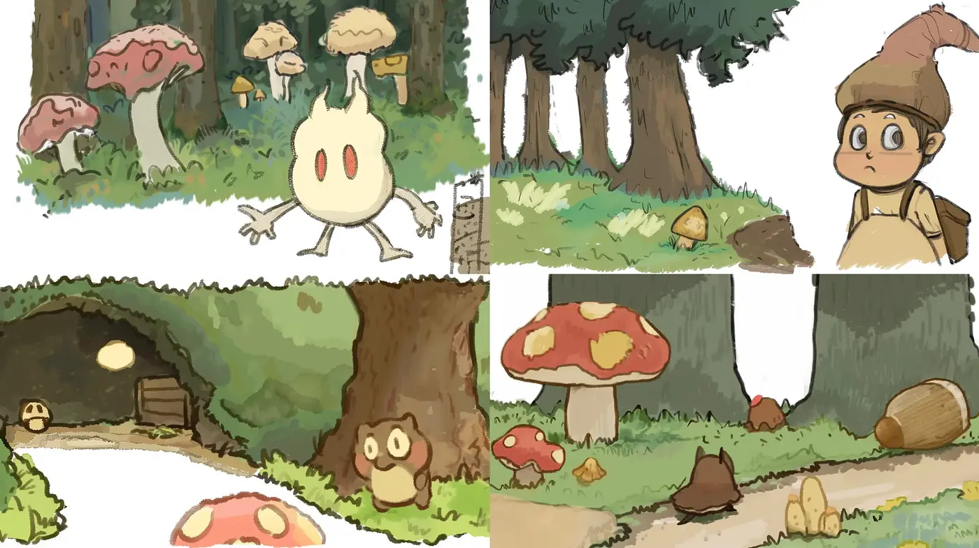 Enchanted Forest Whimsy: A Whimsical Journey Through Nature in Watercolor Hues - Midjourney sref style