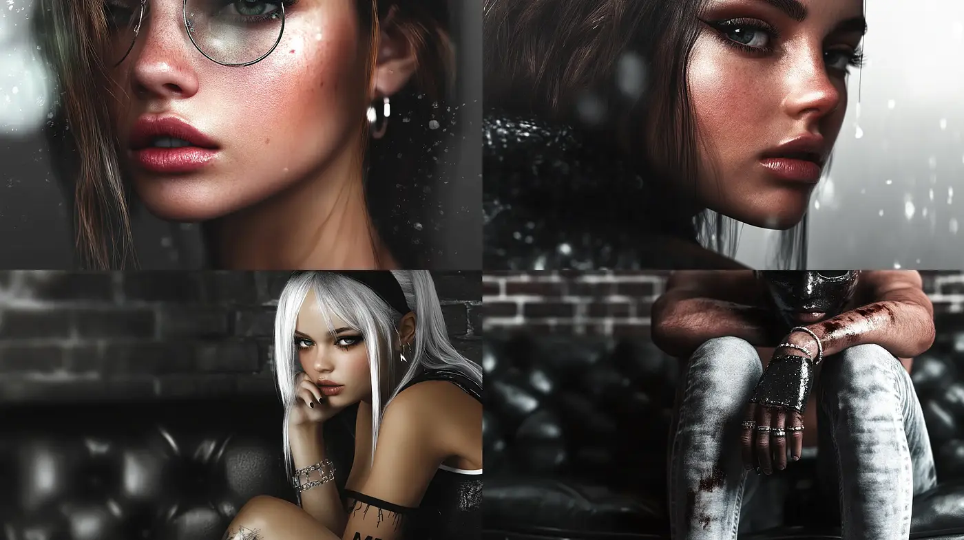 Rain-kissed Hyperrealism: A Fusion of Photographic Peculiarities and Moody Ambiances - Midjourney sref style