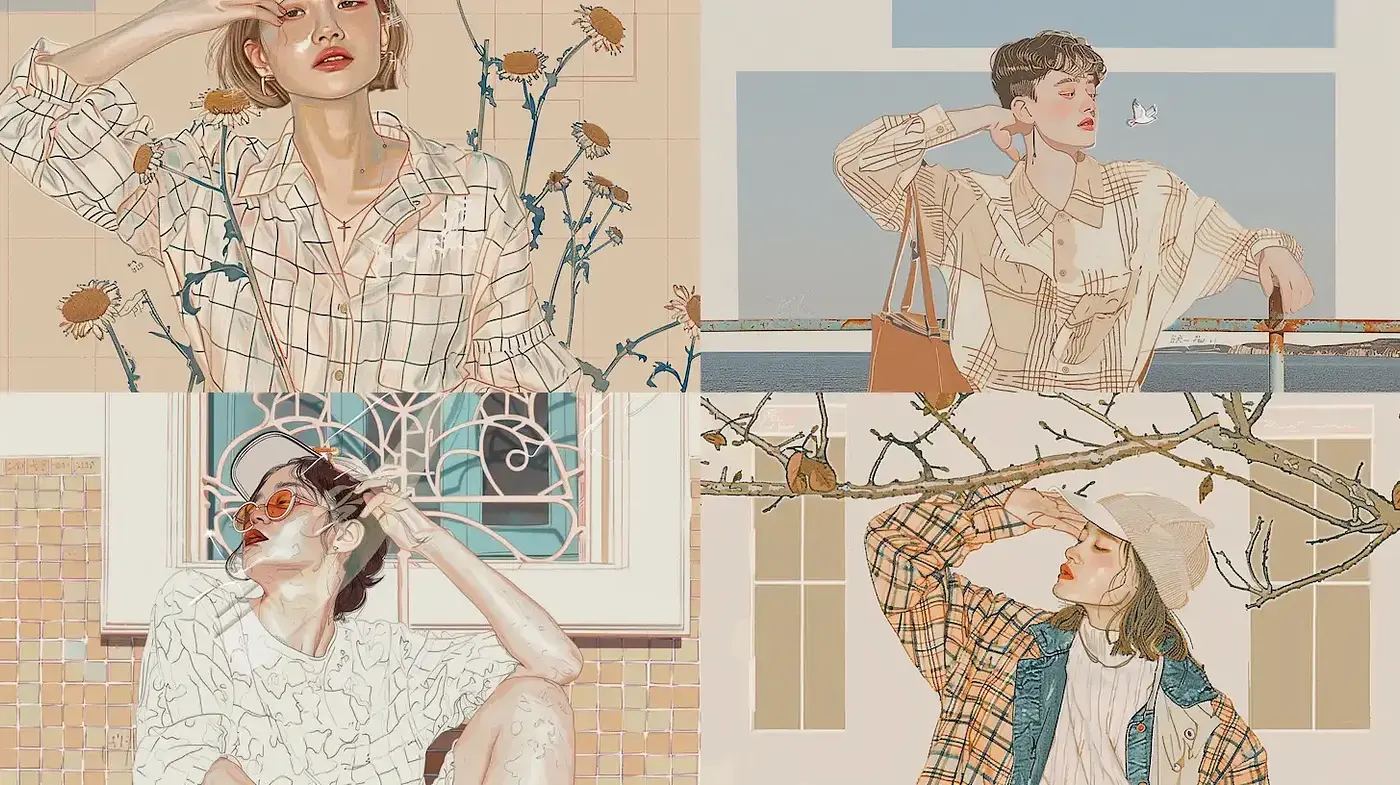 Contemporary Illustrations with a Soft Palette and Detailed Textures - Midjourney sref style