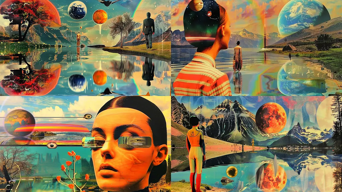 Cosmic Reverie: A Surreal Confluence of Nature and Space - Midjourney sref style