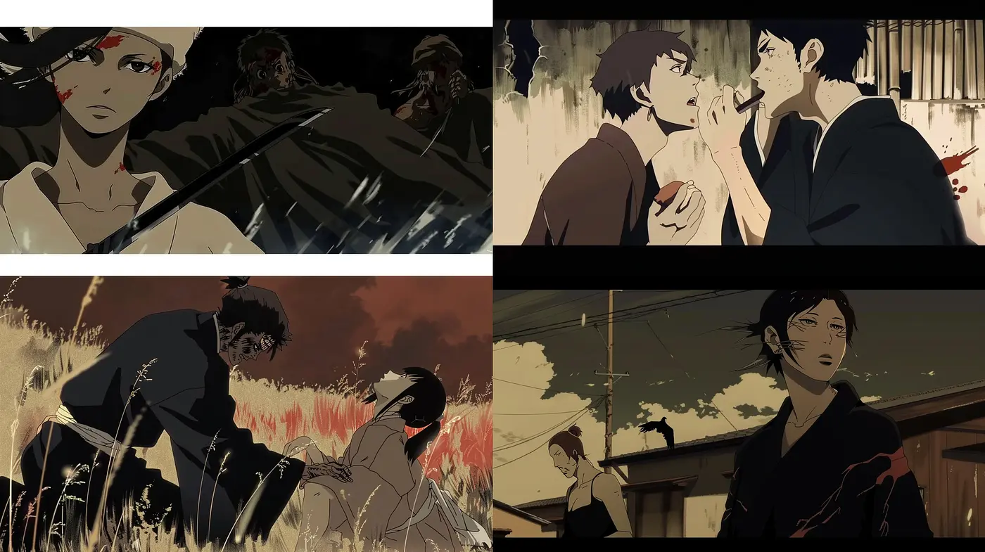 Stylized Shadows and Silhouettes: A Cohesive Palette of Modern Graphic Novel Artistry - Midjourney sref style