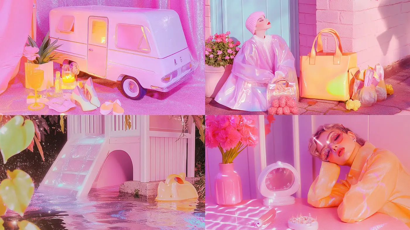 Vivid Dreamscapes with Retrofuturistic Undertones - Midjourney sref style