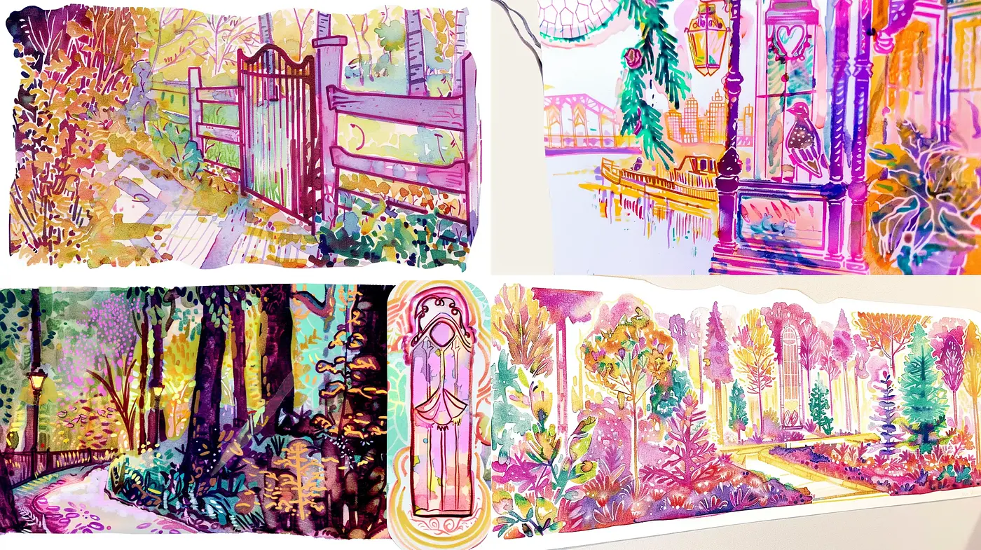 Whimsical Chromatic Brushwork Visions - Midjourney sref style