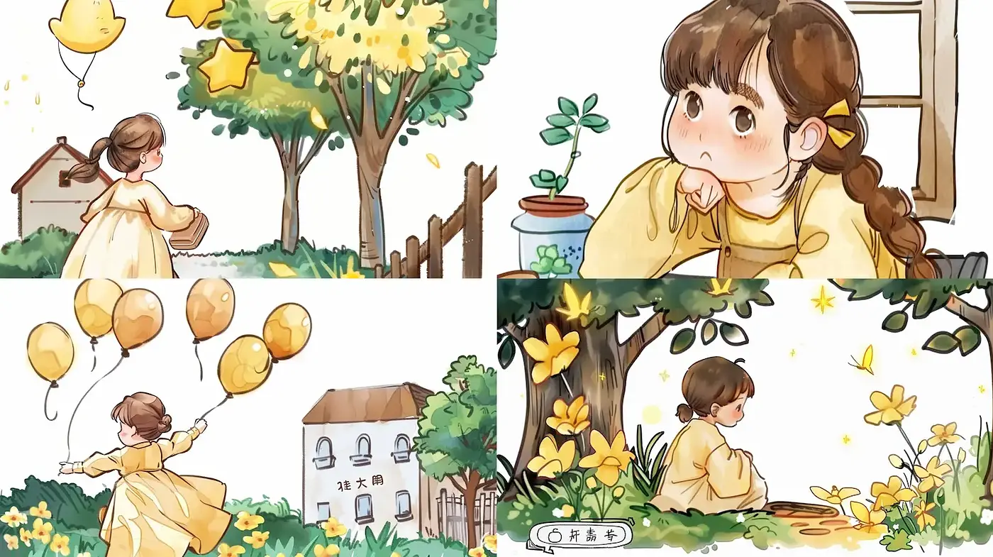 Charming and Whimsical Cartoon Aesthetic with Nature Influences - Midjourney sref style