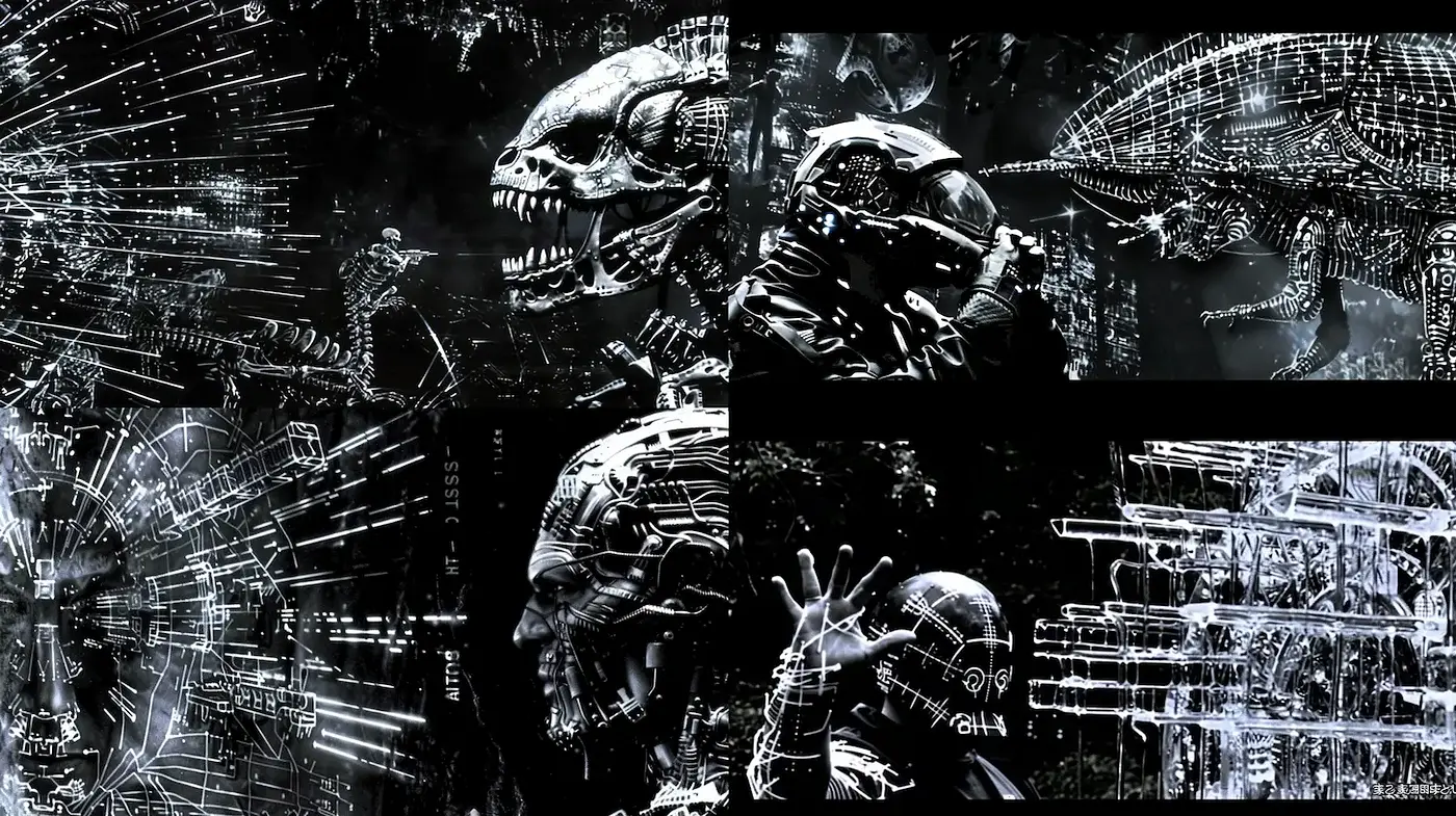 Futuristic Cybernetic Aesthetic with a Dark Sci-Fi Edge - Midjourney sref style