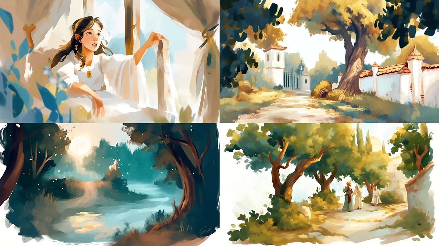 Sun-Kissed Pastoral Elegance: A Harmonious Blend of Warm Tones and Impressionist Inspiration - Midjourney sref style