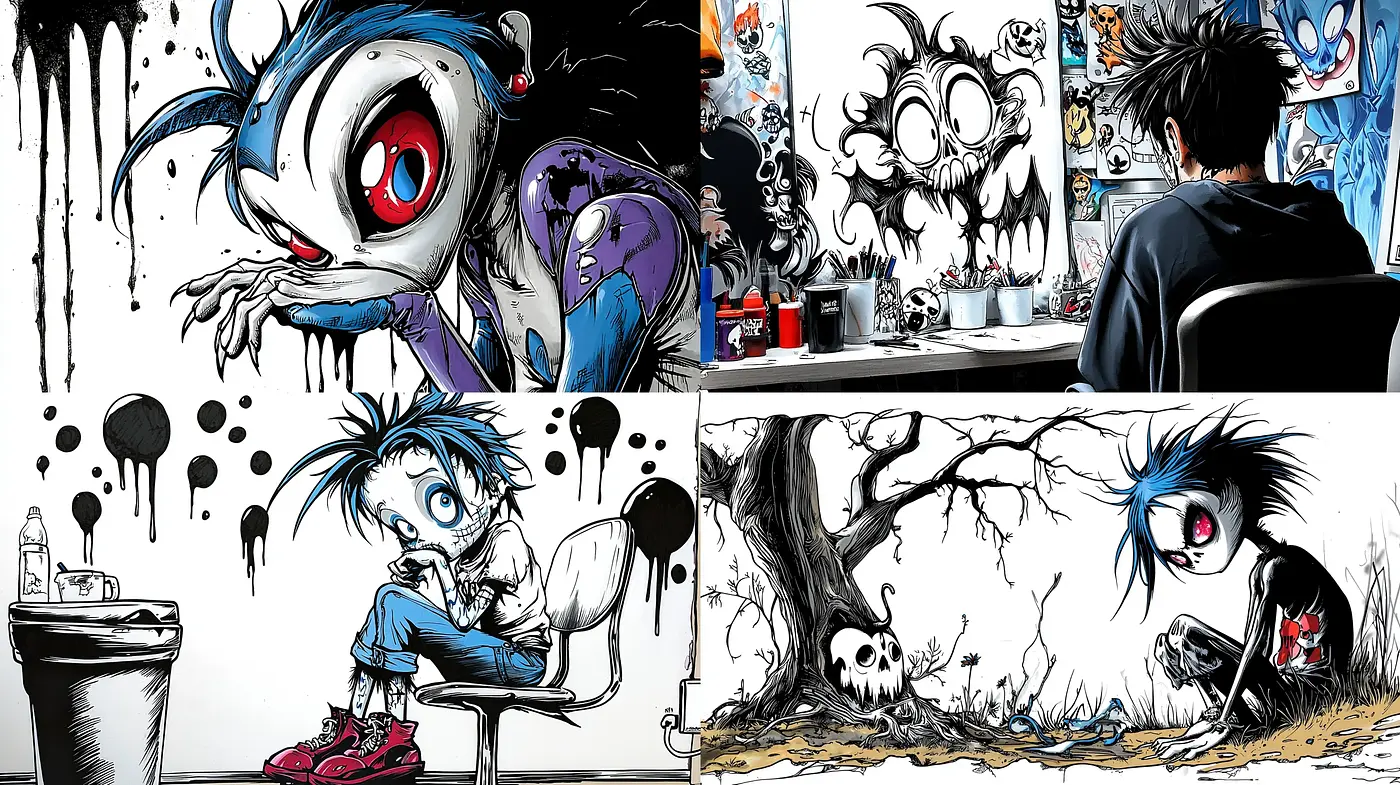 Expressive Graffiti-Inspired Fantasy with Street Art Edge - Midjourney sref style