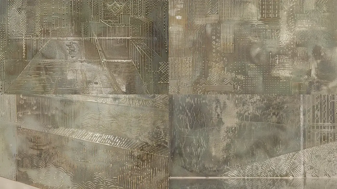 Intricate Textural Patterns with a Modern Abstract Aesthetic - Midjourney sref style