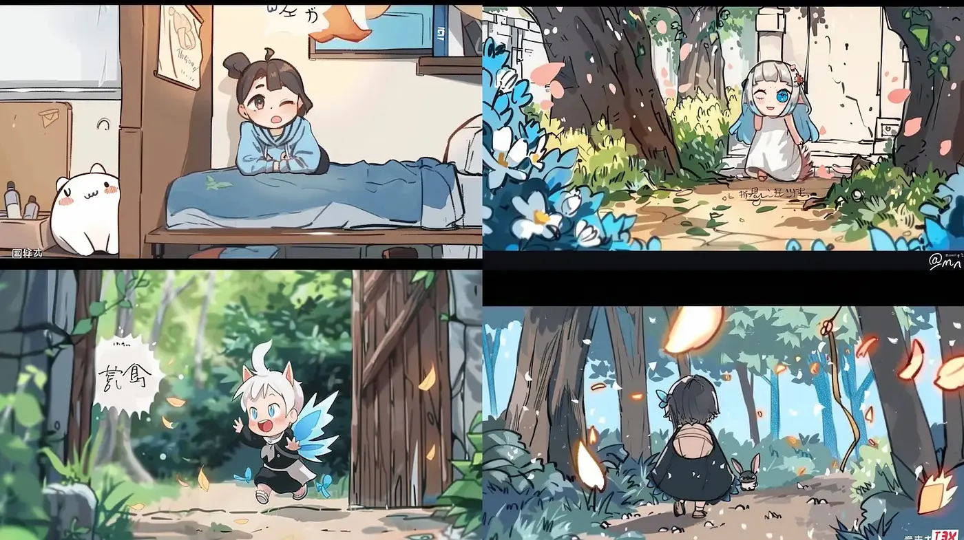 Charming and Whimsical Art Style with Nature Elements - Midjourney sref style