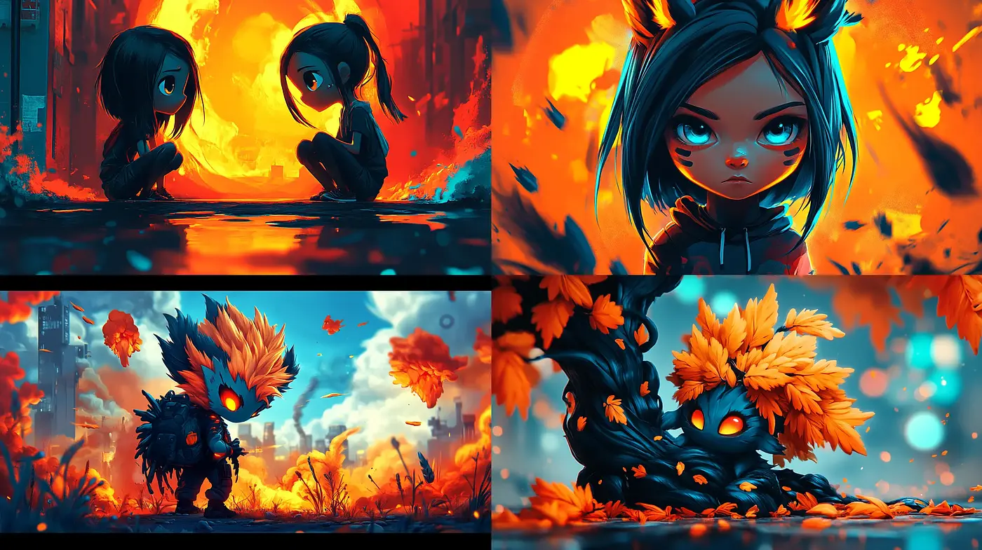 Ethereal Glow and Vivid Contrast in Fantastical Digital Artistry - Midjourney sref style