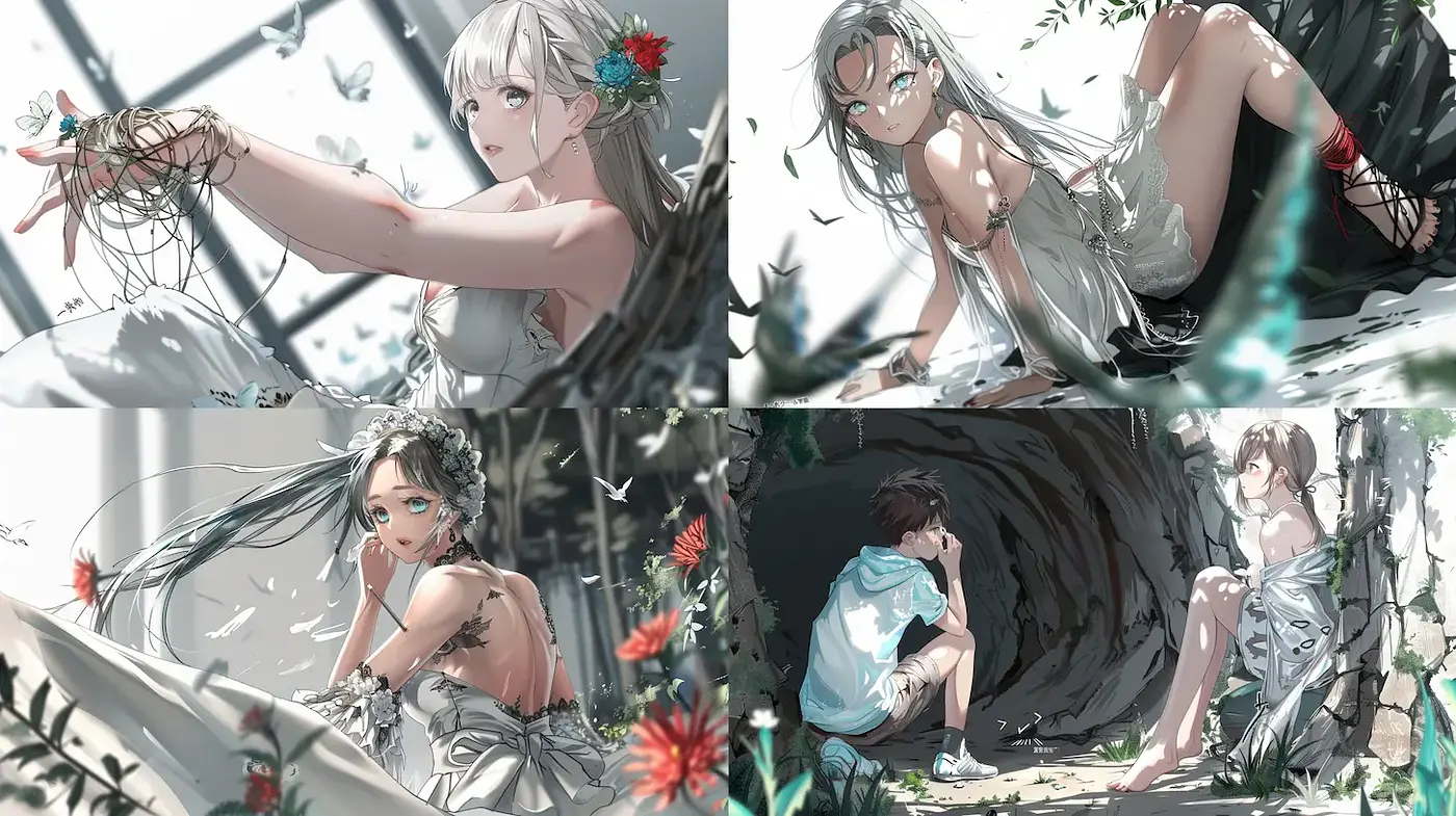 Ethereal and Dreamlike Digital Illustrations with Nature Elements - Midjourney sref style