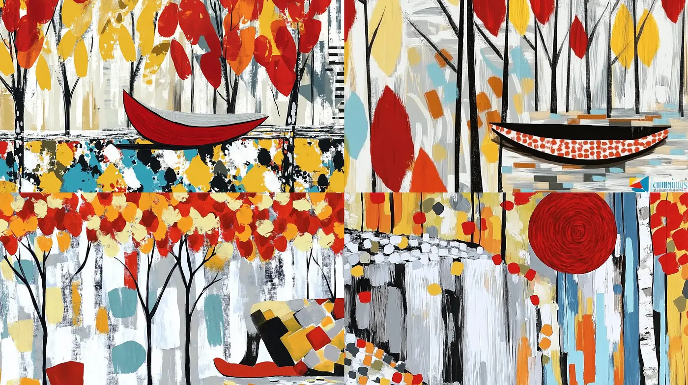 Autumnal Serenity in Abstract Expressionism - Midjourney sref style
