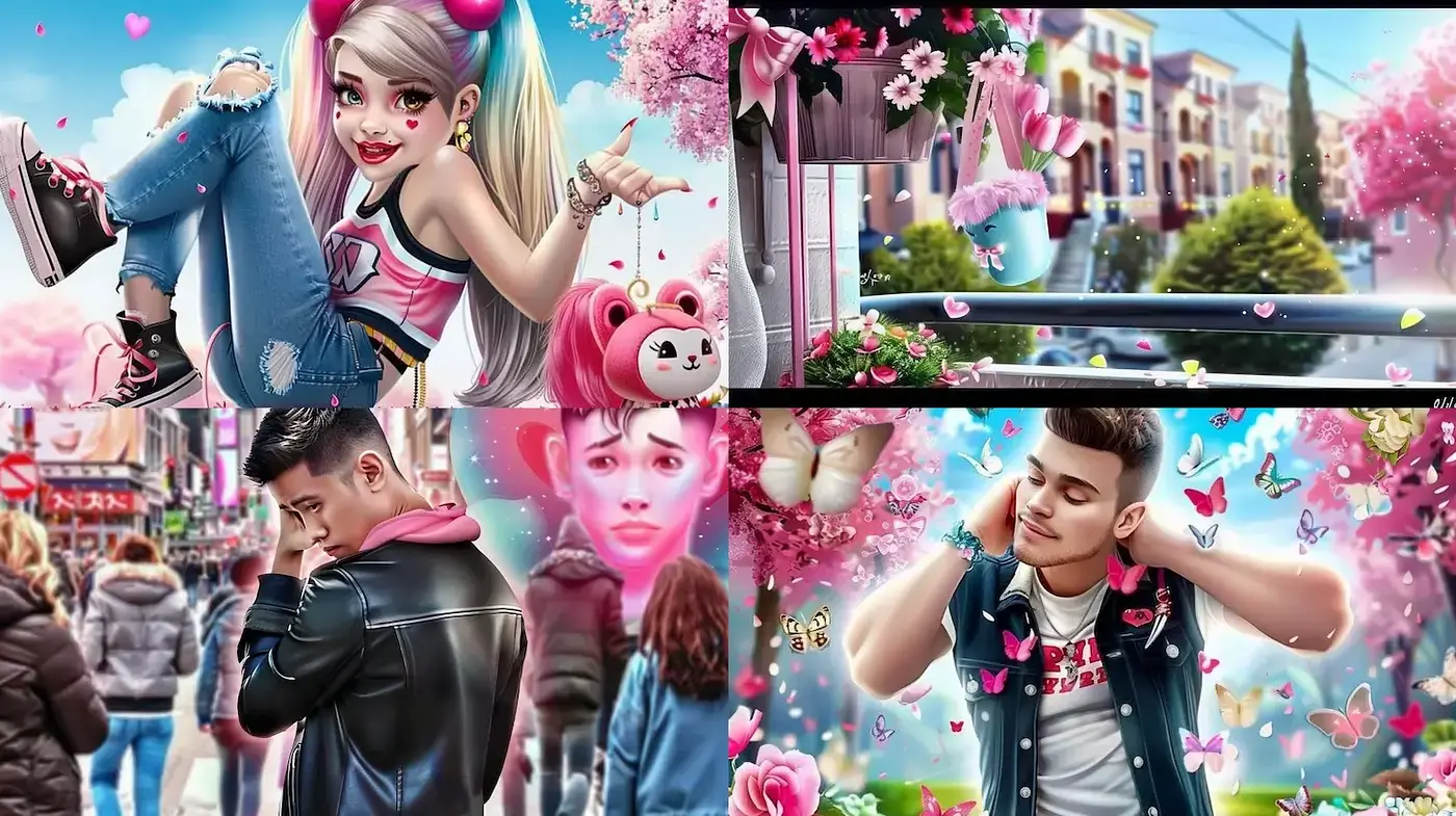 Vibrant Youthful Aesthetic with Digital Fantasy Elements - Midjourney sref style