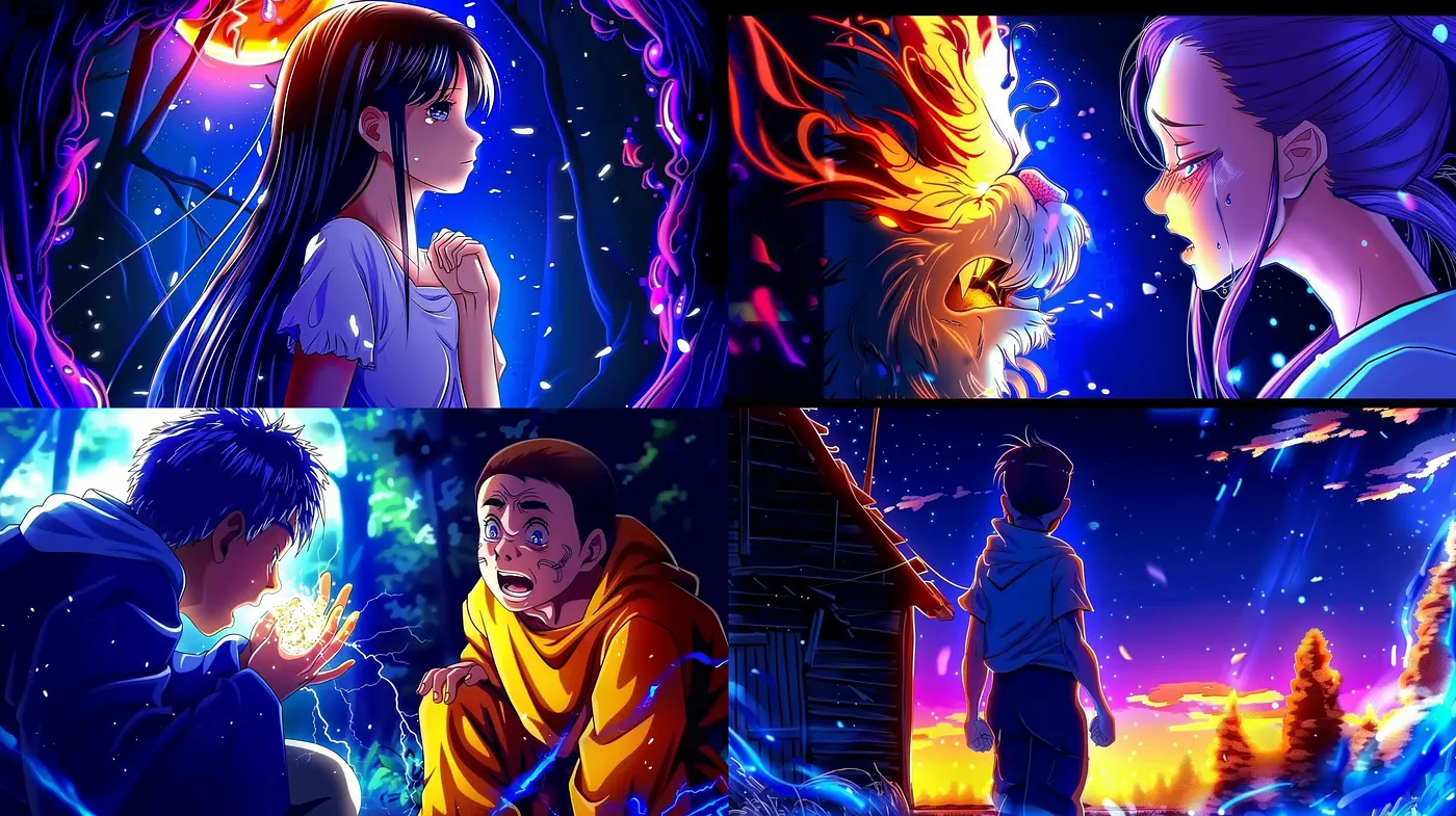 Luminous Dreamscape: A Fusion of Vibrant Anime-Style Artistry - Midjourney sref style