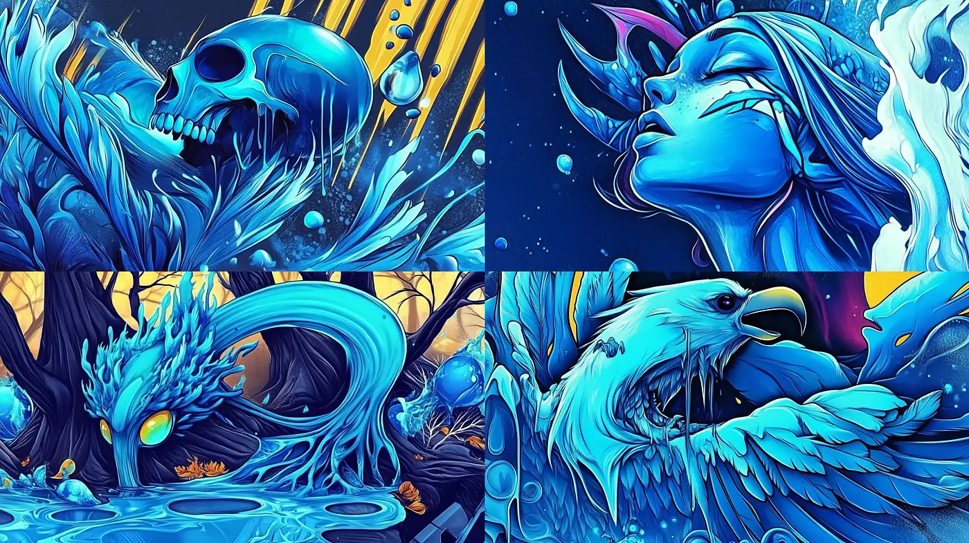 Vivid Dreamscapes with Surreal Fantasia and Lurid Contrasts - Midjourney sref style