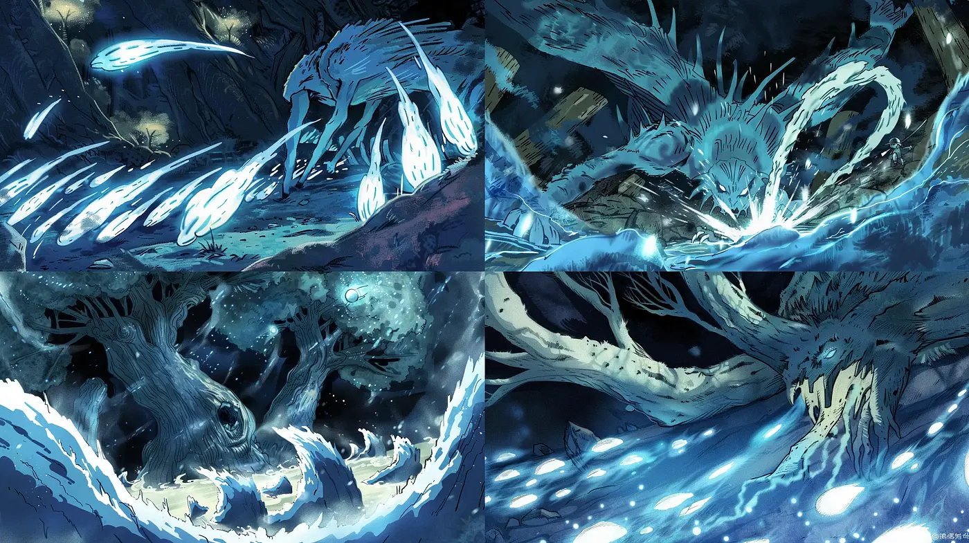 Ethereal Nocturne: A Luminescent Fantasia in Cool Tones - Midjourney sref style