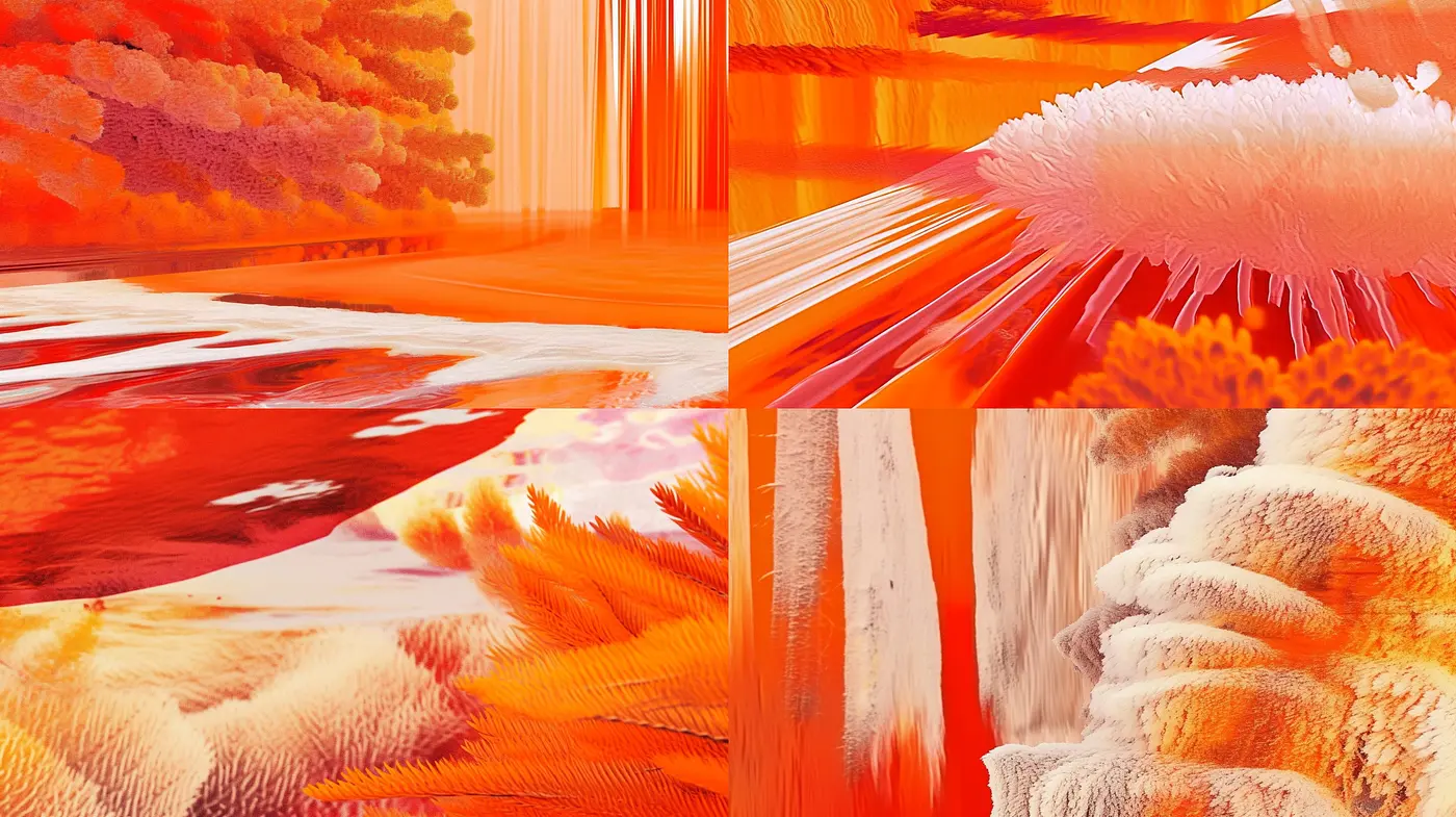 Abstract Expressionist Flares in Vibrant Warm Spectrum - Midjourney sref style