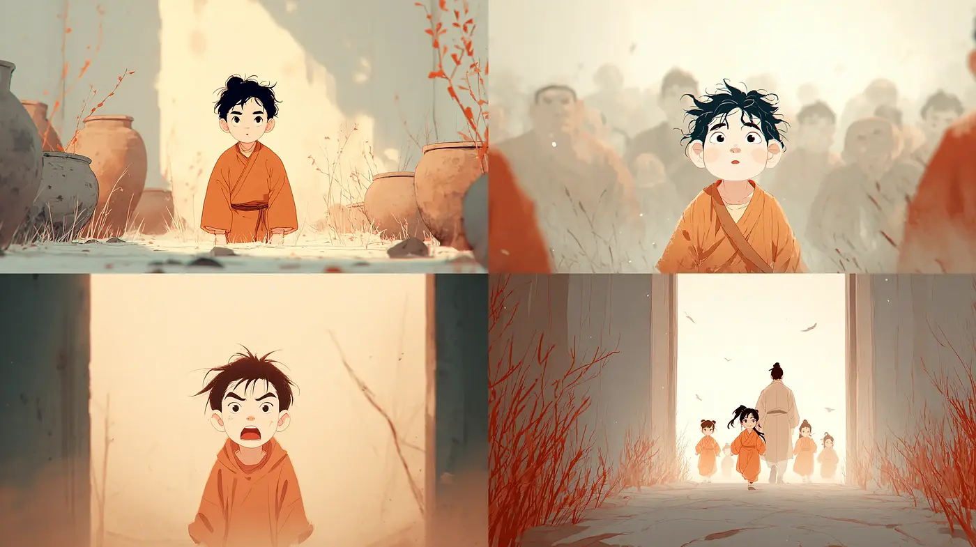 Whimsical, emotive storytelling rendered in a painterly animation style - Midjourney sref style