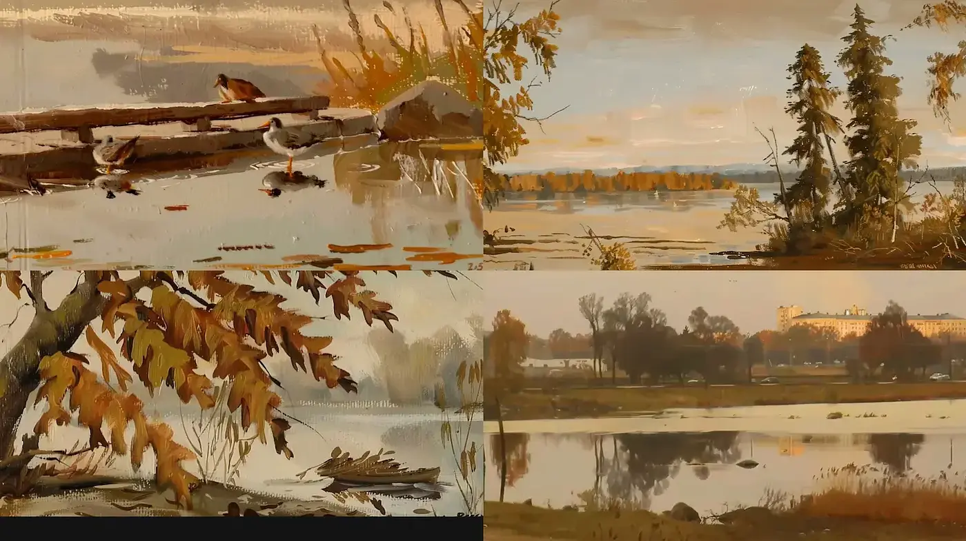 Textured and Atmospheric Nature Scenes with a Harmony of Earthy Tones - Midjourney sref style