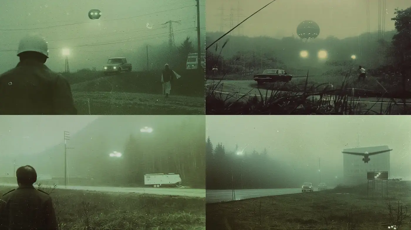 Eerie Atmospheric Aesthetic with a Retro Sci-Fi Influence - Midjourney sref style