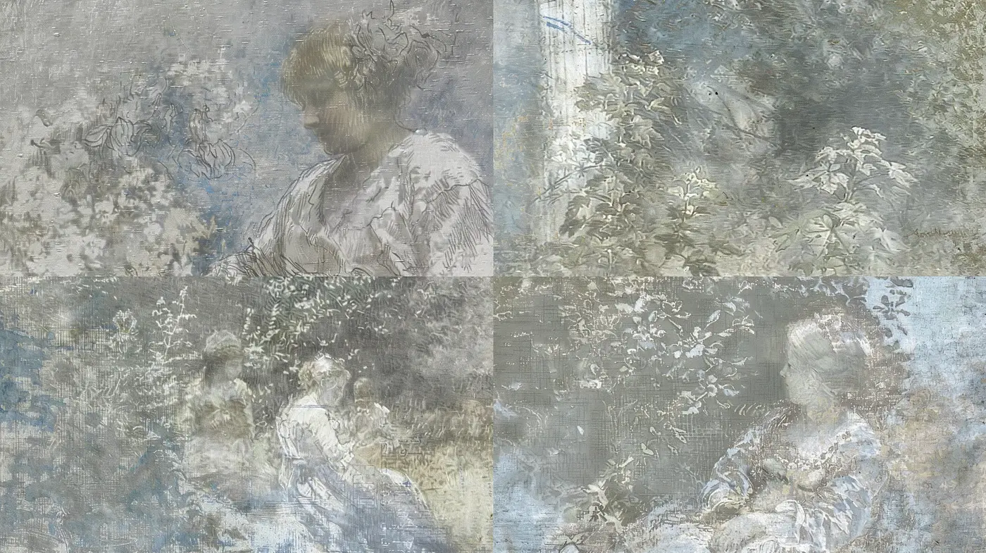 Aged Fresco Echoes with Subtle Elegance - Midjourney sref style