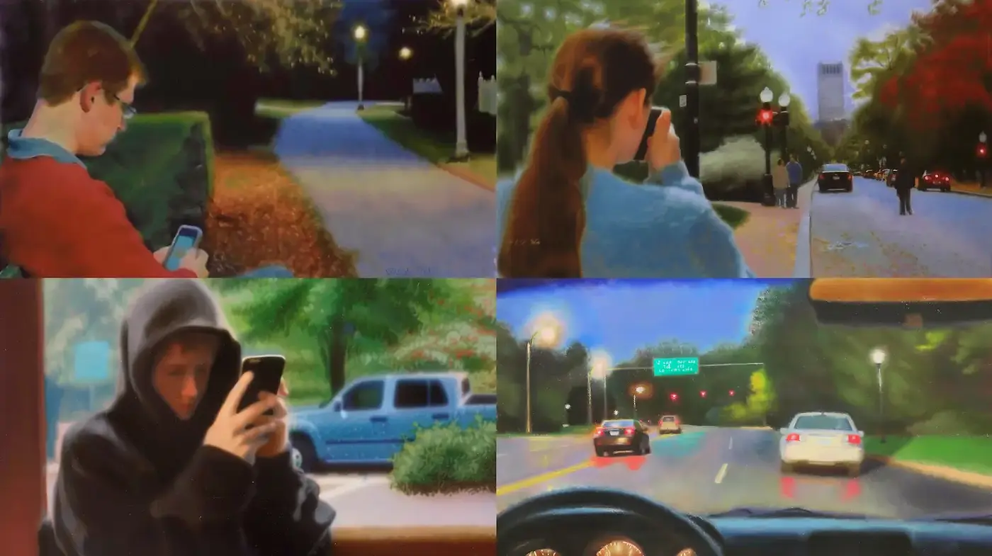 Contemporary urban scenes with an impressionistic touch - Midjourney sref style