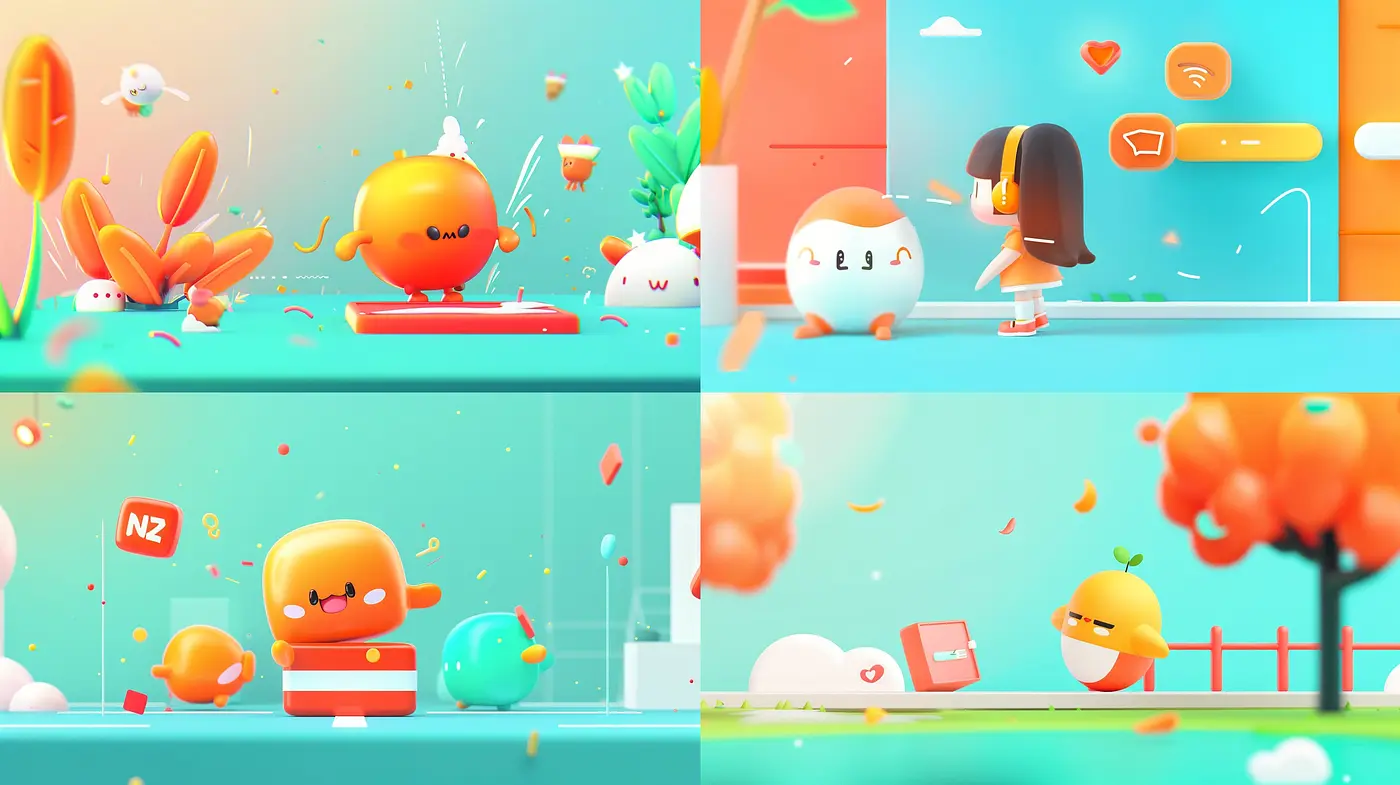 Sunny Whimsicality: A Harmony of Vivid Hues and Playful Shapes - Midjourney sref style