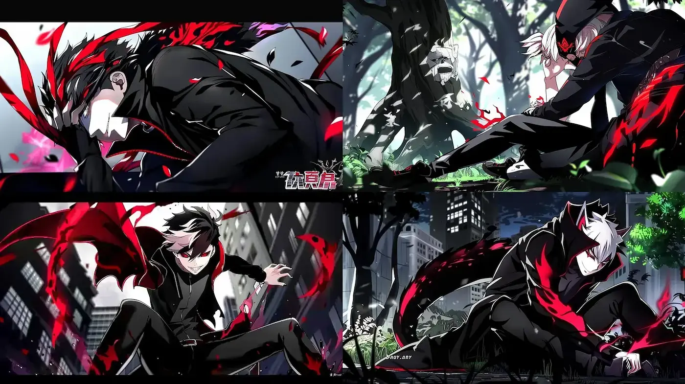 Dynamic and Dramatic Action in Stylized Anime Aesthetic - Midjourney sref style