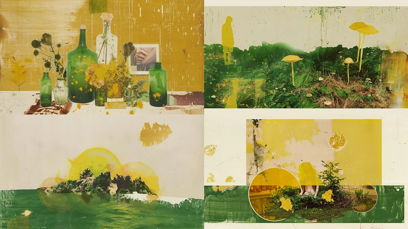 Time-Worn Textural Harmony With Nature-Inspired Tones - Midjourney sref style