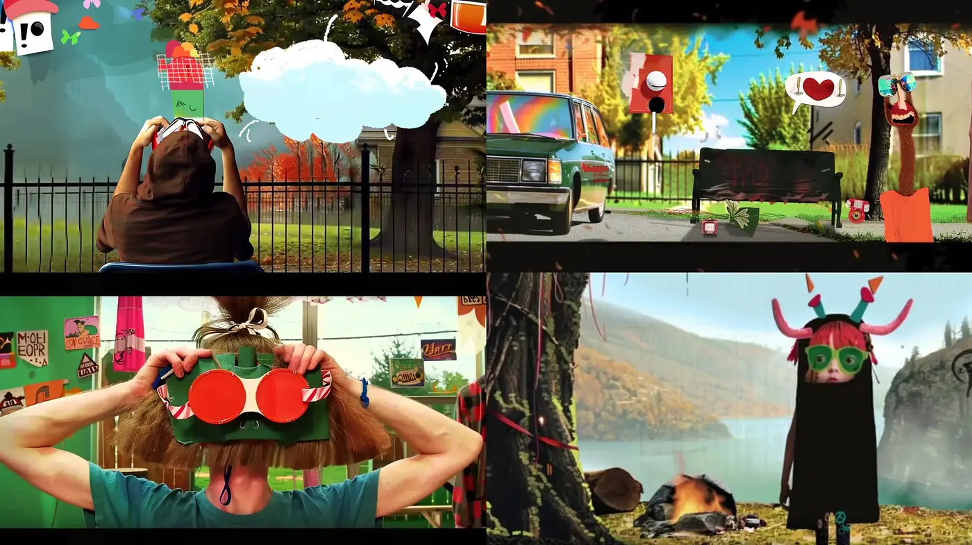 Surreal Scenario Fusion with Vibrant Storybook Ambiance - Midjourney sref style