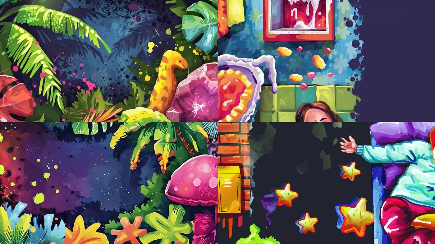 Vibrant Dreamscapes: A Fusion of Surrealism and Digital Artistry - Midjourney sref style