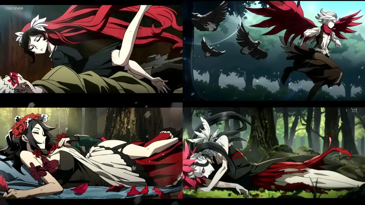 Dynamic Anime-Inspired Fantasia with a Lush Forest Palette - Midjourney sref style