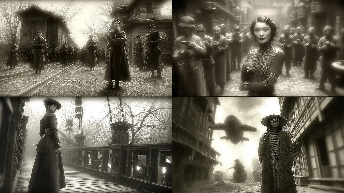 Futuristic Vintage Aesthetic with Cinematic Depth and Contrast - Midjourney sref style