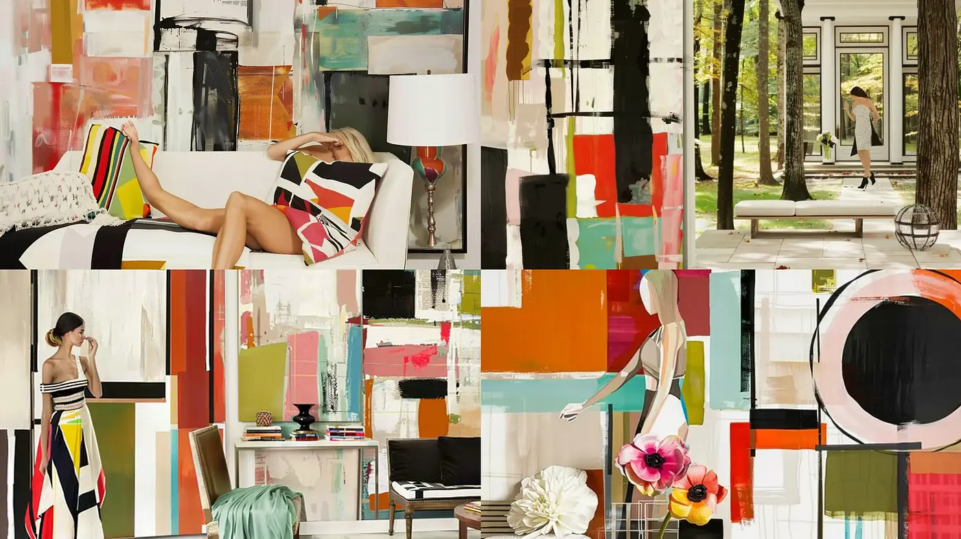 Contemporary Abstract Mosaic of Everyday Elegance - Midjourney sref style