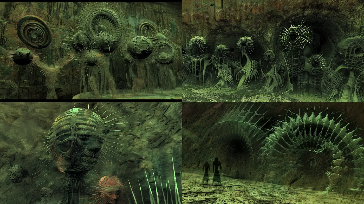 Ethereal Dreamscapes of Mechanized Nature - Midjourney sref style