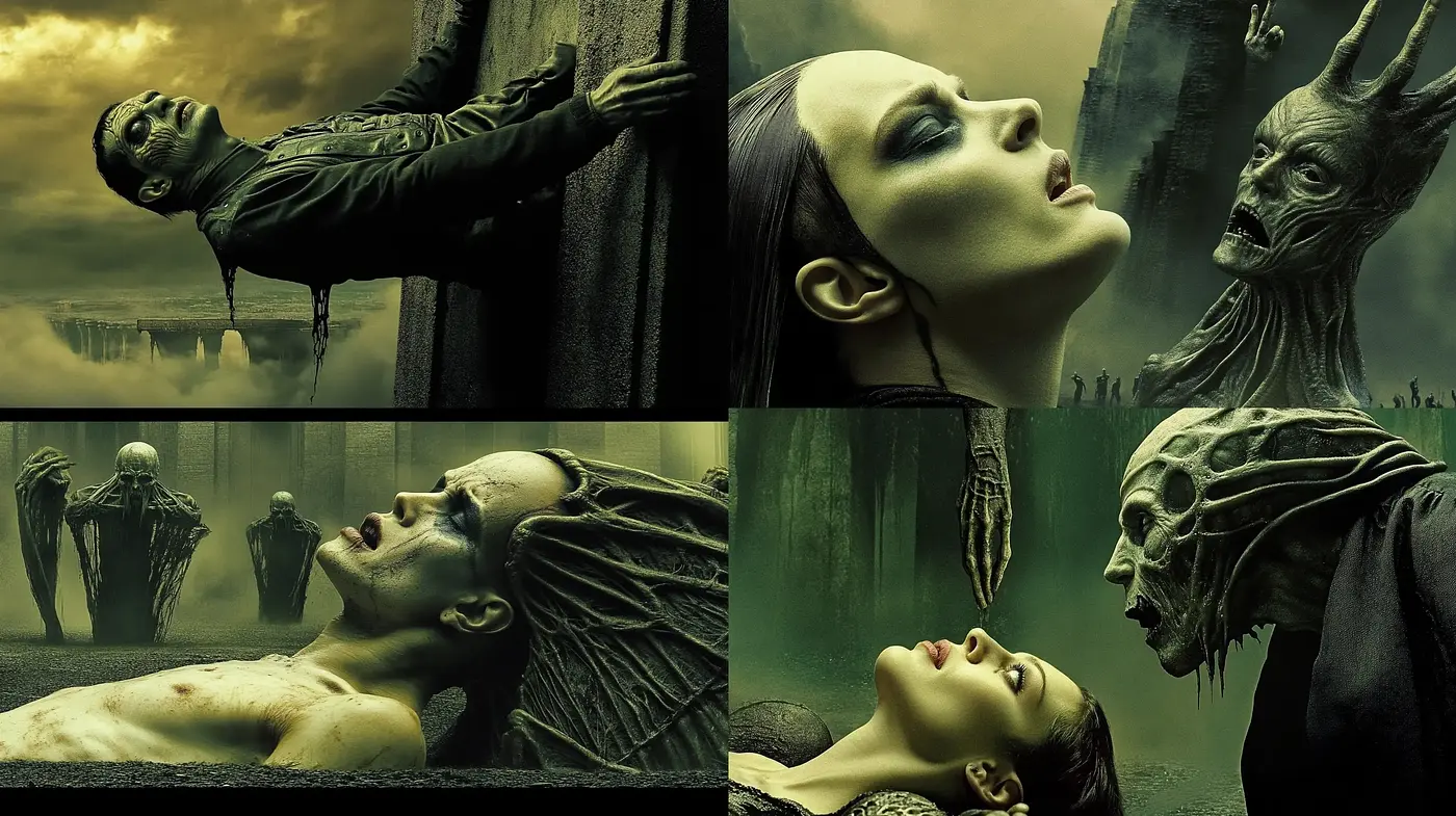 Ethereal Gothic Visions in Monochromatic Tones - Midjourney sref style