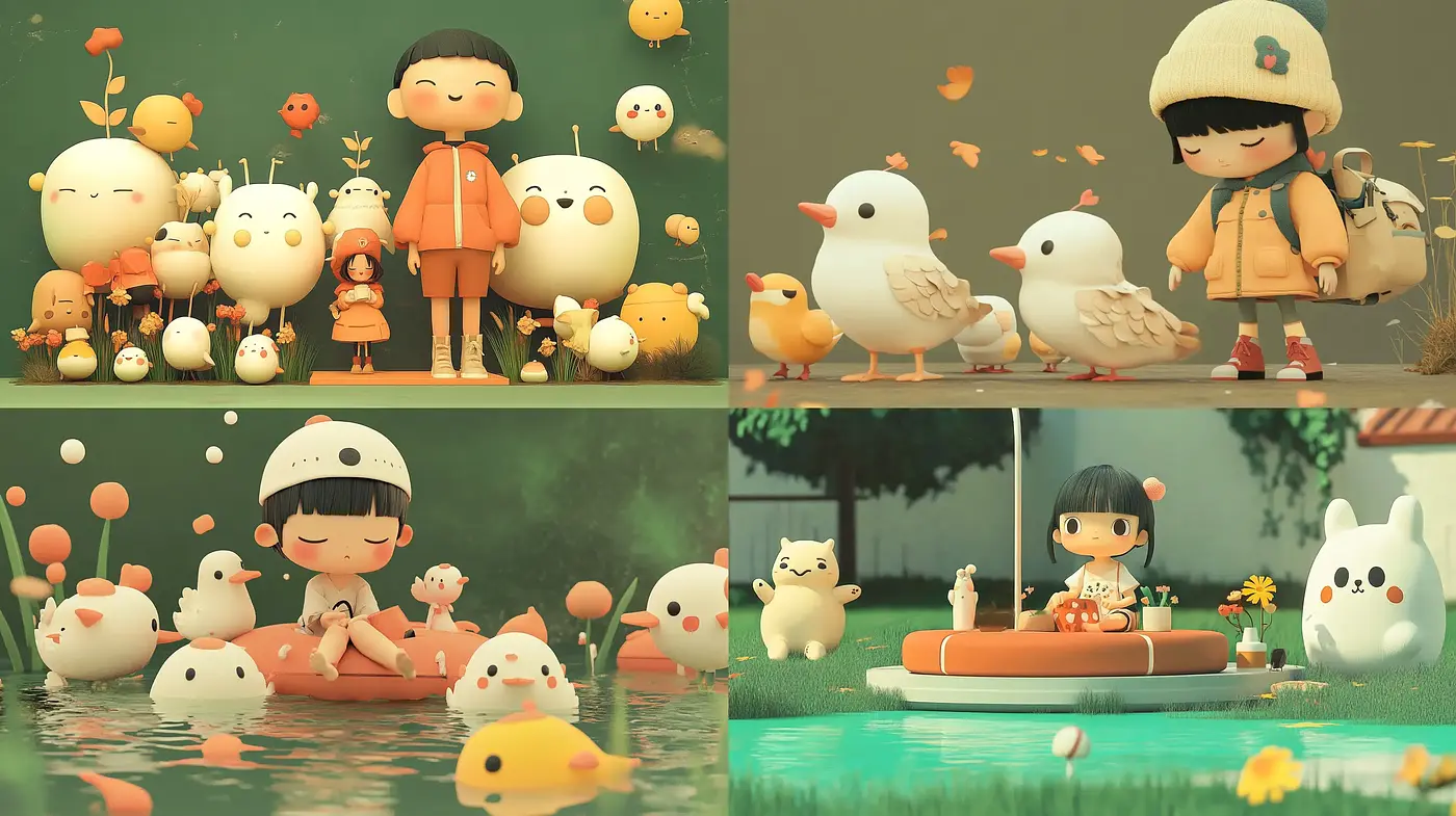 Warm Toned Whimsical World with Cartoonish Charm - Midjourney sref style