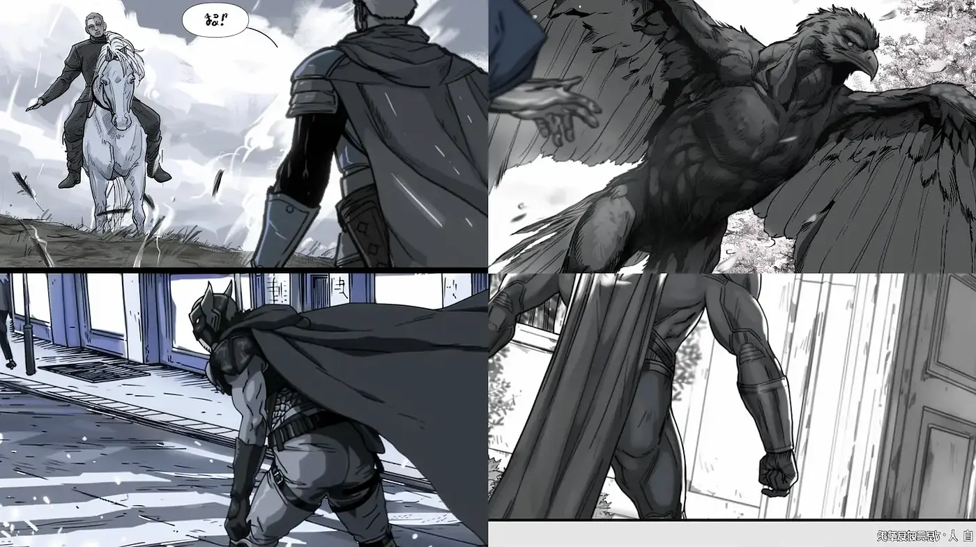 Dramatic and Dynamic Comic-Style Illustrations with a Grayscale Palette - Midjourney sref style