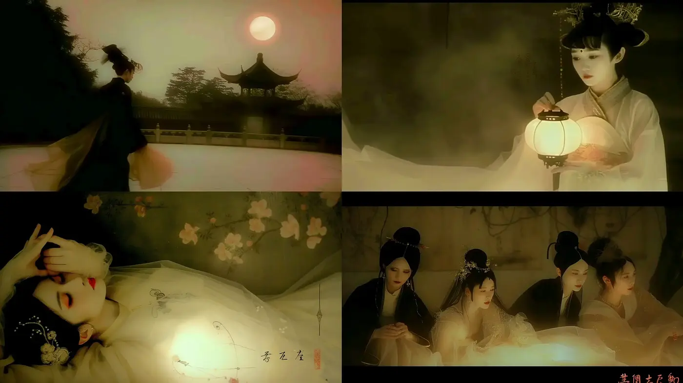 Ethereal Elegance in Sepia: A Harmonious Fusion of Traditional Asian Aesthetics - Midjourney sref style