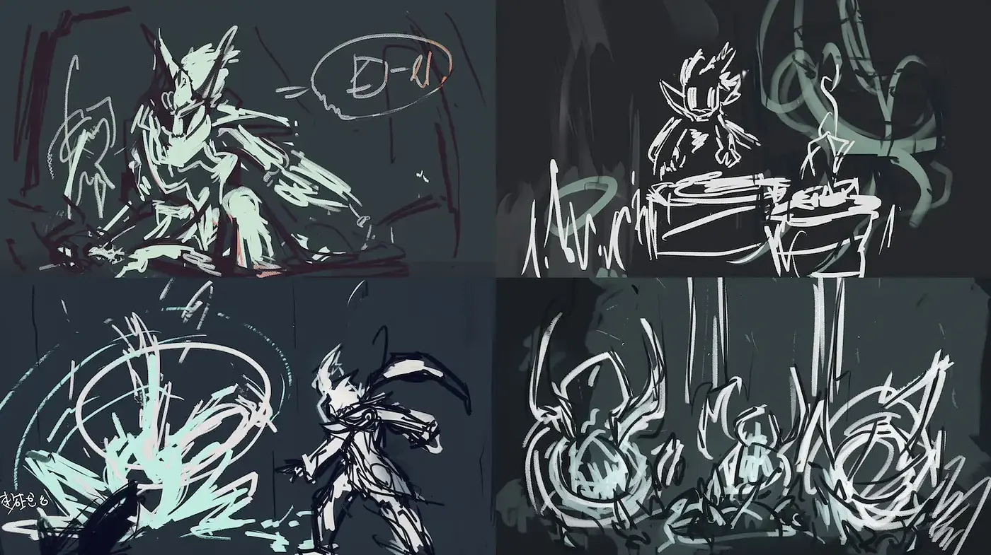 Dynamic and Energetic Illustrations with a Sketchy Aesthetic - Midjourney sref style