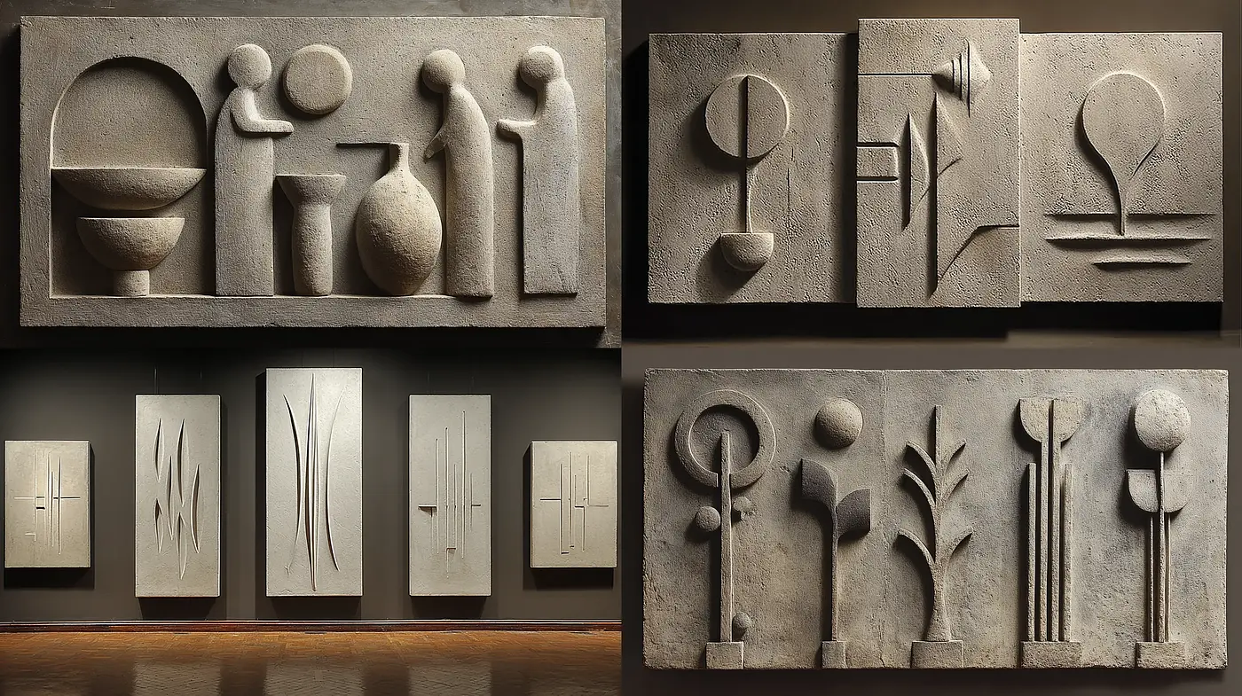 Modernist Sculptural Minimalism with a Textural Emphasis - Midjourney sref style