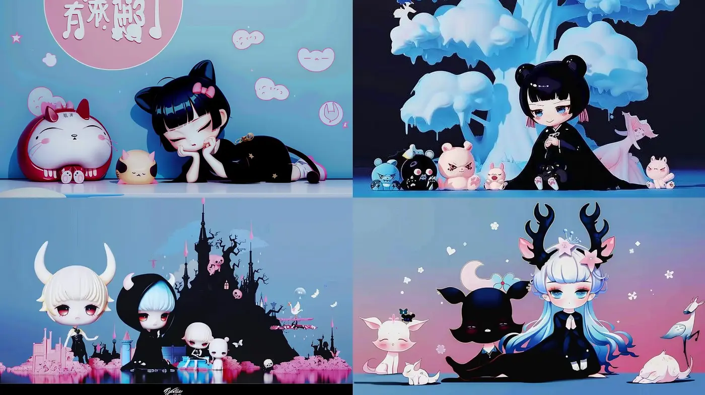 Chimerical Anime-Inspired Digital Dreamscape - Midjourney sref style