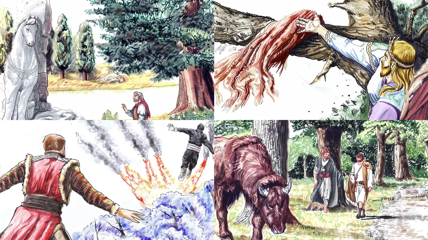 Fantasy-Inspired Illustrative Tableaux with a Classic Storybook Essence - Midjourney sref style